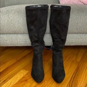 Black suede style boot